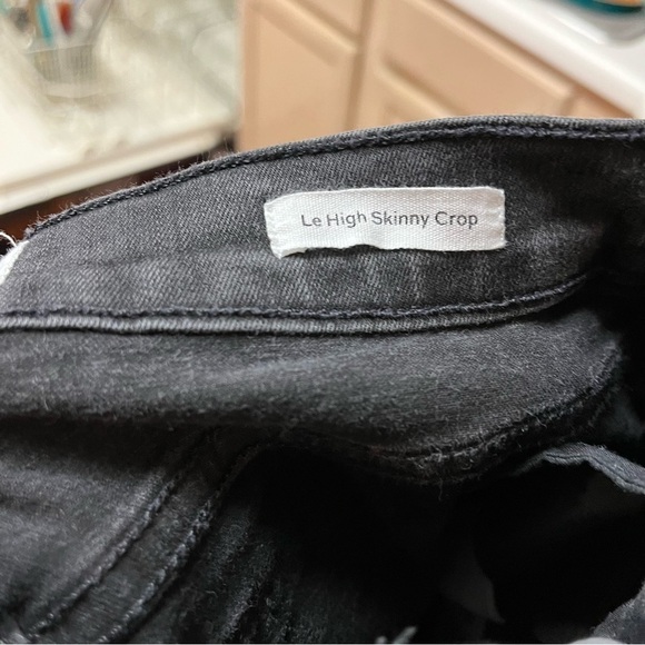 Frame Le High Raw Hem Ankle Skinny Jeans Black Wash Size 26 Q - Picture 9 of 9